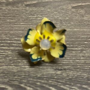 Yellow and Blue Flower Pendant